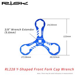 RL228 Risico 6 In 1 Bike Front Fork Tools Aluminium Bicycle Fork Cap Sleutel Installatie/Verwijderingsreparatie Tool voor 24/26/27/28/30/30/32 mm