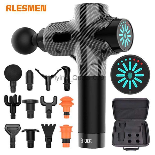 Rlesmen 12 Heads Massage à haute fréquence Gun Muscle relaxation Masseur électrique avec un pistolet de thérapie de sac portable pour les hommes de fitness HKD230812