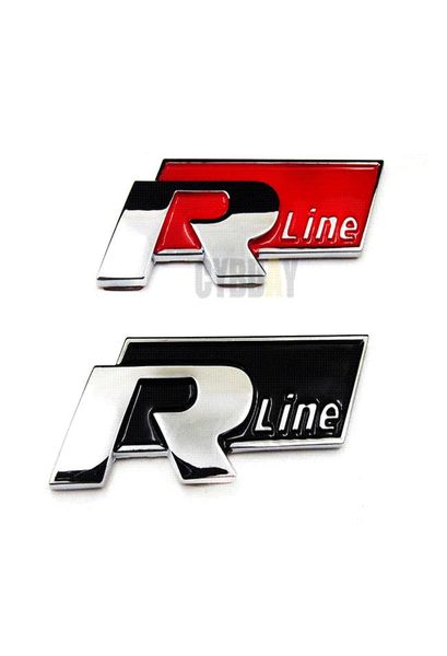 Rline r Line Chrome Aley Trunk Insignia Emblema Emblema Pegatinas para VW Golf 4 5 6 GTI Touran Tiguan Polo Bora8639953