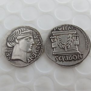 RM (08). Tiempo de Julius Caesar 62 BC BONUS EVENTUS, Scribonia 8 Roman Silver Denarius Coin Envío gratis