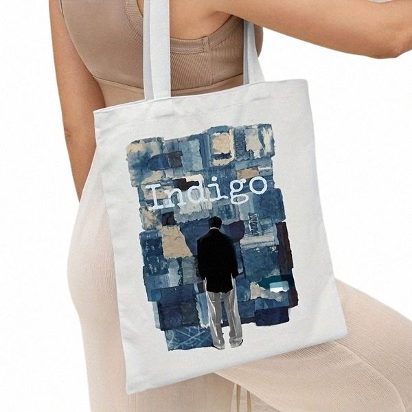 RM Indigo Album Handsbag Kpop Canvastote Sac de haute qualité Sac en tissu de boutique réutilisable Big Supermarket Shpper Woman's Bag de femme X7RK #