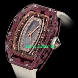 RM Luxury Montres mécaniques Watch Mills Series féminines RM07-02 Watch Femme Diamond Original Rose Sapphire Crystal Case STA2