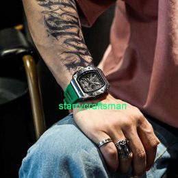 RM Luxe horloges Mechanische horloge -molens Johnson Watch Menmechanische Xenon Gas Wormhole Concept Menmechanische tritiumgas Watch Green Silver Disc Sth6