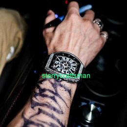 RM Luxury Montres mécaniques Mouillons Johnson Watch Mens Mécanique Xenon Gas de ver de ver à gaz Mécanique Tritium Gas Watch Black Silver Full Di Stol