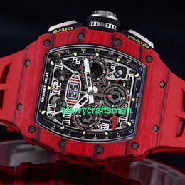 RM Luxury Montres mécaniques Watch Mills Men's Series RM 53-01 Polo Limited Tourbillon Full Hollow 44.50 x 49.94 Manuel RM11-03 Red Magic STT8