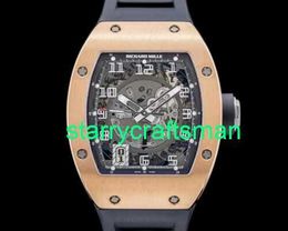 RM Luxury horloges Mechanische horloge -molens RM010 Automatisch extra grote datum Rose Gold STG9