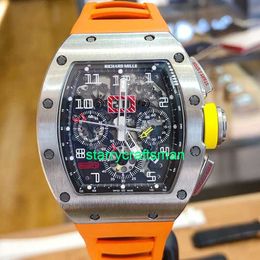 RM Watches Luxury Watch Watch Mills Serie MACHINERY AUTOMÁTICA 40x50 mm Tiempo de calendario Limited Edition Limited Mens Watch RM011 Aleación de titanio Grado 5 T ST70