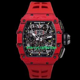 RM Luxury Montres mécaniques Watch Mills Men's Series RM 53-01 Polo Limited Tourbillon Full Hollow 44.50 x 49.94 Manuel RM11-03 Red Magic STTX