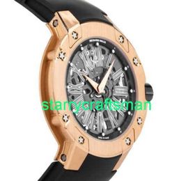 RM Luxury Montres mécanicales Watch Mills RM033 Automatique 45 mm Rose Gold Men Strap Watch RM033 AN RG STJS