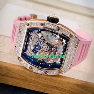 RM Luxury Montres mécanicales Watch Mills RM57-03 Diamond Diamond Rose Gold Crystal Dragon Limited Edition Machinerie sportive Sports Watch STG2