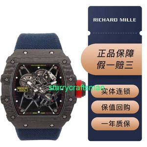 RM Luxury Watchs mécanicaux Watch Mills Series RM53-01 Polo Limited Edition Tourbillon Full Hollow 44.50 x 49,94 Manuel RM 35-01 STY5