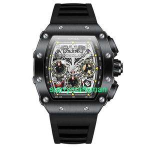 RM Luxury horloges Mechanische horloge -molens kijken heren volledig automatisch holle tourbillon mechanisch horloge heren handtop tien merk kijken zwart stwf