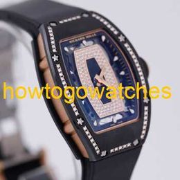 RM Mechanische horloges Richardmills Watches Rm07-01 Witte keramische kast Holle wijzerplaat Rode lippen Dameshorloge Automatisch mechanisch horloge Zwart keramiek met diamant FNYF