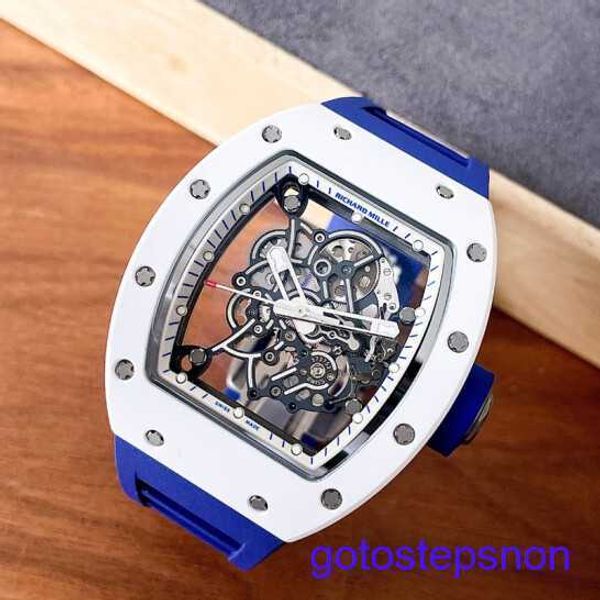 RM MECHANICAL WRIST Watch Mens Series RM055 White Ceramic Japan Limited Edition Manual Mécanical Fashion Casual Mens Watch Set