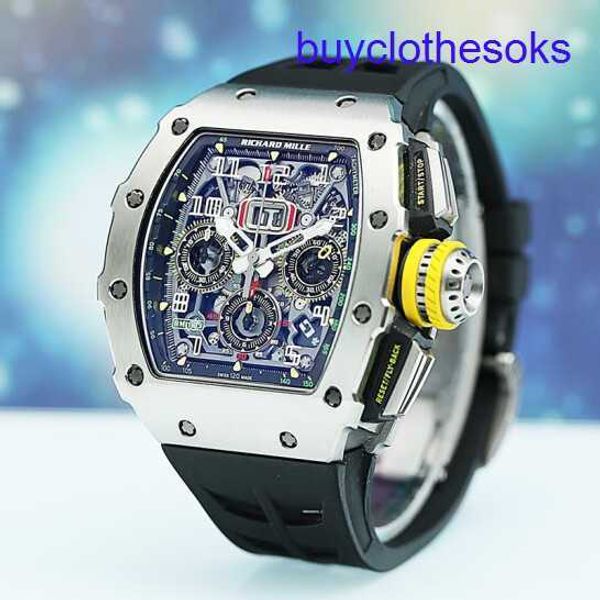 RM MECHANICAL DURGE Watch RM11-03 Hollow Out Clock Swiss Swiss World RM1103 Titanium Metal Chronograph complet