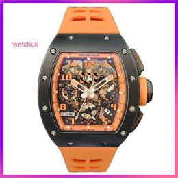 RM New Timer Designer Movement AAA Montre des hommes de haute qualité Top Brand Luxury Mens Watch NTPT Black Ceramic Automatic Mechanical Mens Watch RM011-FM