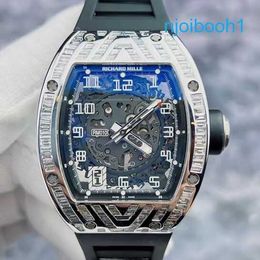 RM Pilot Wrist Watch RM010 Relojes mecánicos automáticos RM010 Anillo exterior con T Square Diamond Barrel Hollowed Dial DAT DAT