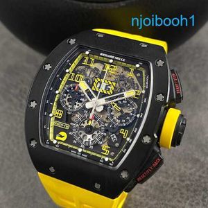 RM Pilot Wrist Watch RM011-FM Automatique mécanique Watch RM011 Black Carbon Limited Edition 30 Fashion Leisure Business Sports Chronograph