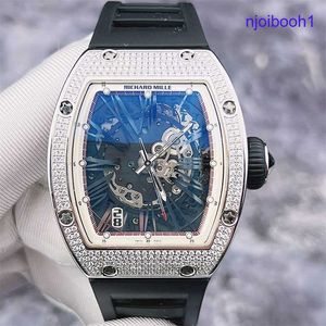 RM Pilot Wrist Watch RM023 Calancé à cadran Platinum Diamant Automatique mécanique Tourbillon Mouvement chronographe Chronographe