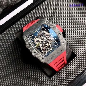 RM Pilot Wrist Watch RM35-02 Swiss Automatic mécanique tourbillon mouvement chronograph sapphire miroir en caoutchouc watchband Rakish Luxury Designer RM3502