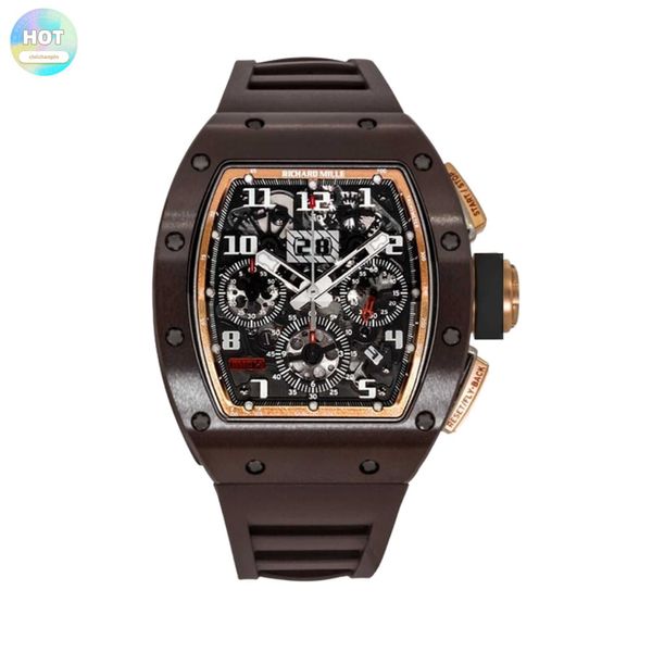 Montre-bracelet RM Racing RM011 en céramique marron or rose TZP édition asiatique montre pour homme RM011 R1