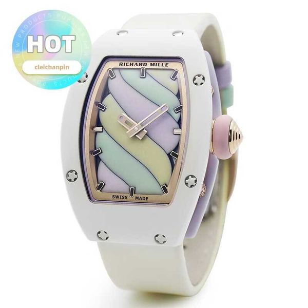 Reloj de pulsera RM Racing RM07-03 reloj mecánico automático para mujer Rm07-03 algodón de azúcar hueco cerámica estilo femenino