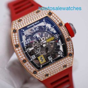 RM Watch Luxe horloge Zwitsers horloge Rm030 Automatisch mechanisch horloge Rm030-serie 18k roségouden set met diamant Datumweergave Machines Zwitsers
