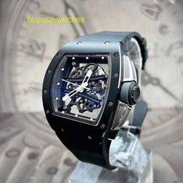 RM Horloge Moissanite Horloge Montre RM61-01 Serie Zwart Keramisch Handmatig Grijs Track Limited RM6101