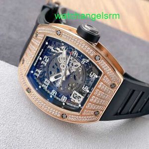 Montre RM Mouvement Montre Belle Montre RM010 Or Rose Original Diamant Incrusté Mode Homme Loisirs Affaires Sports Machines Montre-Bracelet