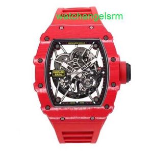 RM Watch Mouvement Montre Belle Montre RM35-02 Série Homme NTPT Fibre de Carbone Automatique Mécanique Montre Homme RM3502 Diable Rouge avec Carte de Sécurité