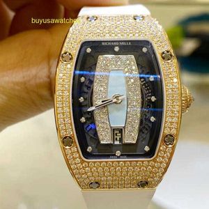 RM Watch Racing Watch Montre de sport RM007 Or rose Original Diamant Blue Lip Montre chronographe pour femme