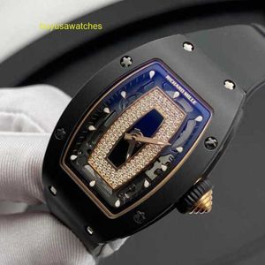 RM Watch Racing Watch Montre de sport RM07-01 Femme RM0701 Série 18k Platine Noir Céramique Original Diamant Rouge Noir