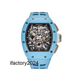 RM Watch Richasmill Automatic RM011 Baby Blue Ceramic Felipe Massa Final Edition Ohjjtourbillon en fibre de carbone