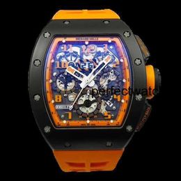 RM Montre-Bracelet Orologio Uomo Richardmile Montre-Bracelet RM011-FM Série Homme RM011 Orange Céramique Édition Limitée Mode Homme Loisirs Sport Mécanique