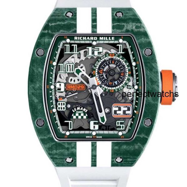 RM Reloj de pulsera Orologio Uomo Richardmile Reloj de pulsera RM029 Serie para hombres RM029 Reloj mecánico automático de material de fibra de carbono Juego de relojes usados