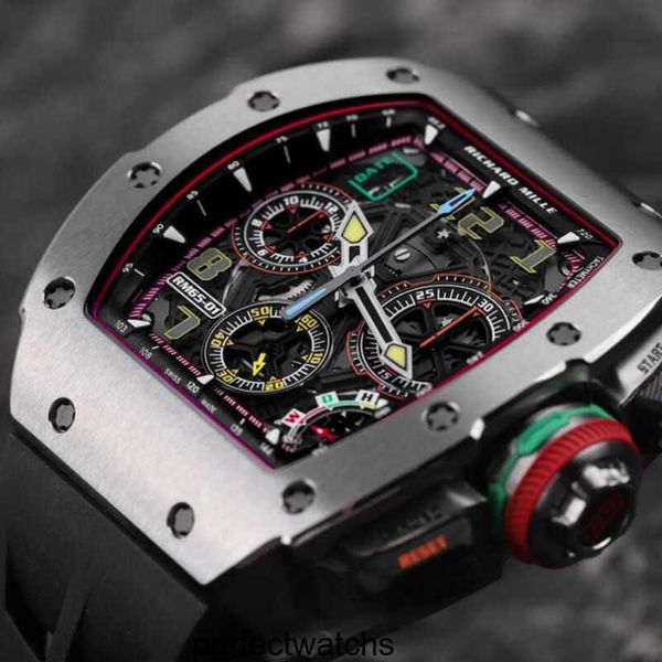 Reloj de pulsera RM Richardmile Reloj de pulsera Serie Rm65-01 Rm6501 Ti Titanio Metal con tarjeta de seguridad