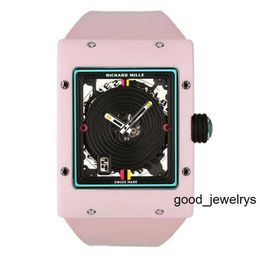 Reloj de pulsera RM con caja Reloj de pulsera Richards Milles Rm16-01 Reloj mecánico automático Serie para mujer Rm16-01 Incienso de mosquitos Cerámica Hueco para mujer Limitado