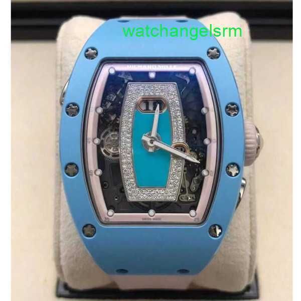 RM Montre-bracelet Celebrity Casual Montre Rm037 Montre mécanique automatique Rm037 Bleu Céramique Femmes Mode Loisirs Sports Machines Poignet