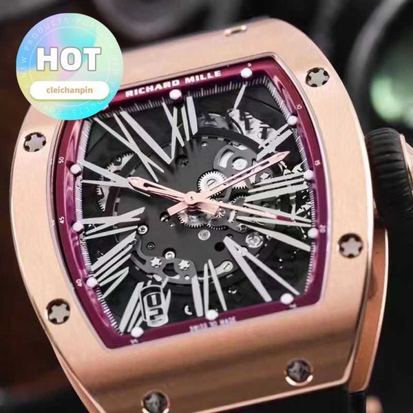 RM – montre-bracelet en Fiber de carbone, cuivre, Nickel, alliage de Zinc, machines de sport creuses, Rm023