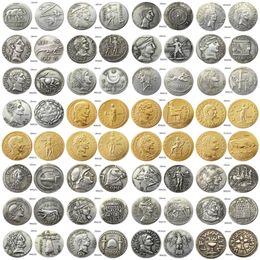 RM01-3232pcs / lote Buena Calidad Antigua Roma Plata Chapado en Oro Artesanía Copia Moneda Adornos de Latón Al Por Menor Todo 263e