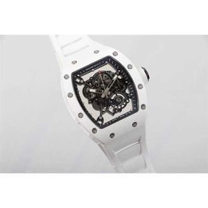 RM055 Superclone Flywheel Luxury Men Mechanical Watch Richa Milles Watches RM055 Wit Keramische zwarte beweging 7 Opzu L28p 7fxo