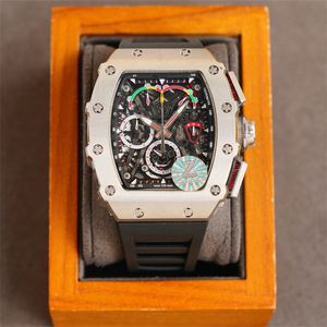 11-03 Montre de Luxe Luxury Horloge Mens Horloges 50 * 40mm Multifunctionele Quartz Movement Steel Case Horloges