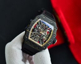 RM12-01 Real Tourbillon reloj fantástico magnífico hombre relojes de pulsera MRZQ calidad de gama alta mecánica uhr NTPT toda la caja de fibra de carbono montre richar luxe 86CF