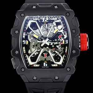 RM35-03 Automatic Sport Mens Watch Luxury Black Sports Watchs Squelette en acier inoxydable Skese Swiss Tonneau Wristwatch Sapphire Crystal étanche 2023 Nouveau modèle