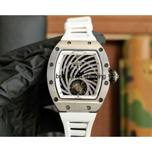 RM51 dames SUPERCLONE luxe roterend horloge Nieuwe RM51-02 horloges 43 mm x 36 mm Diamond Diamond Tourbillon automatisch dames saffierkristal waterpolshorloge XL0Q