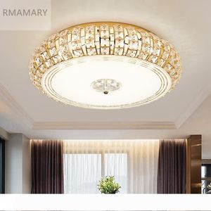 Rmamary eenvoudige moderne lichten 3 kleur led ronde woonkamer lamp zilver goud kristal plafondlamp