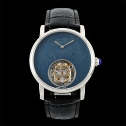 RMS MONTRE de Luxe Men Watches Tourbillon Manual Mechanical Movement Movement Steel Case Leather Riem Luxury Watch Polshorloges Relojes