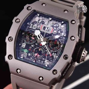 RMS11 Bekijk Richamill Mens Designer kijkt beweging Automatische luxe luxe horloge Classic Black Gray Rubber Men Sapp