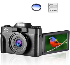 RO Digital Cameras Lens 4K Camera Flip Screen CamCrorder Selfie 48mp