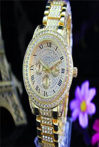 RO Luxury Quartz Watches Womens Diamonds Relojes Falsos 3 ojos Mujeres Damas de diseñador Relojes 3 colores enteros 2147438